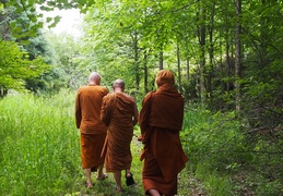 Luang Por Viradhammo takes Luang Por Jundee and Ajahn Sek on a tour of Tisarana's forests