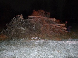 The bonfire on New Year's Eve was a bit too big and the wind a bit too high.  We had to build a smaller one