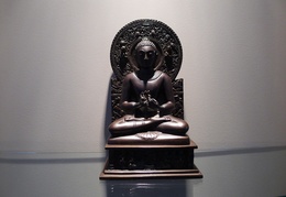 An Indian-style Buddha image displayed in the Bhikkhu Vihara