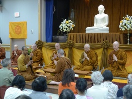 Venerables Cunda and Atulo chant the Sangha announcements