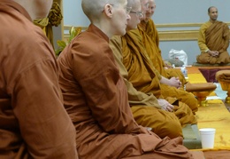 A lineup of monastics