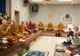 Luang Por Viradhammo welcomes everyone