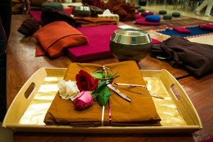 The kathina cloth ' beautifully laid out