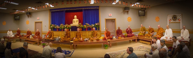 The assembled monastics - a panoramic view