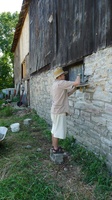 Anagarika Shawn filling the wall cracks