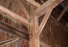 Old-style construction complete with hand-hewn logs