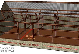 A layout of the barn's frame