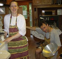 Cathy and Bo manage the kitchen with style