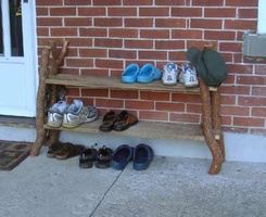 The shoes are neatly arranged in the new rack - courtesy of Alan