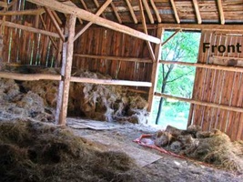 The front exit for the hay