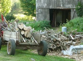 There was plenty of wood outside the barn