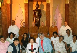 A group photo in front of the shrine