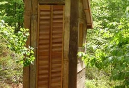 Another privy, just outside the elder's kuti, was put in place for Luang Por Sumedho's visit