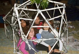 The kids had fun making a geodesic dome