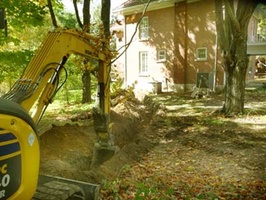 A trench was dug for a new propane line to the house