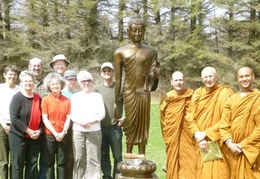 Another group photo next to the standing Buddha