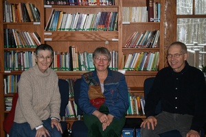 L to R: Marion, Diane, and Crawford during Christmas time at the monastery