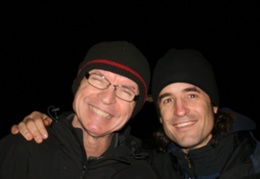 Murray and Phillippe at the bonfire