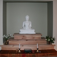 The shrine room in the new meditation hall. New year's eve, 2011