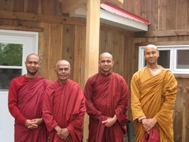 The bhikkhus take a photo together