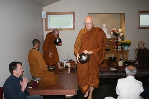 Ajahn Viradhammo leaves to collect alms