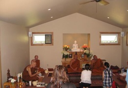 The Sangha assembled at the pah pah