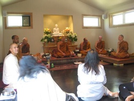 Another view of the Sangha and laity assembled for the meal blessing