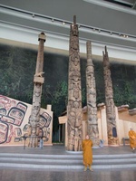 LP Kampong in front of some of the museum's totem poles