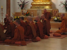 Luang Por Viradhammo attended an ordination at Harnam monastery in England