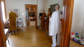 Ven. Subharo collects alms