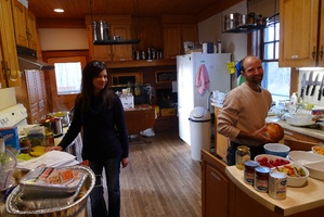 Ven. Pamutto's sister, April, and her husband, Bill, came up and cooked a full Thanksgiving dinner for the community
