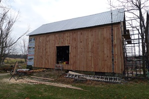 The siding is almost up on the new workshop
