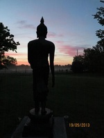 The Buddha in the rising sun