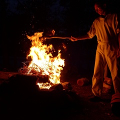 Bonfire at Tisarana