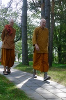 Monastics walking